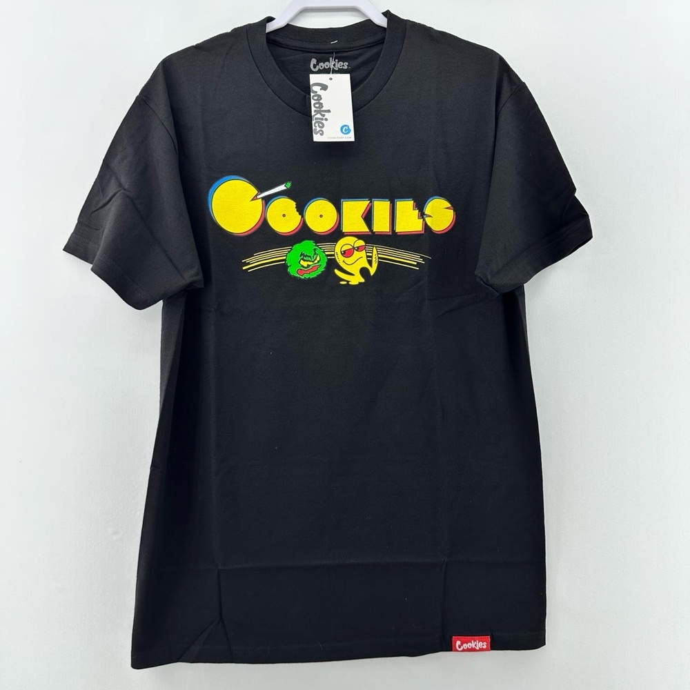 Cookies SF Pac-Man Style Graphic T-Shirt Black Size L NWT